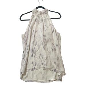 NWT White House Black Market snake skin print mock neck halter top size medium